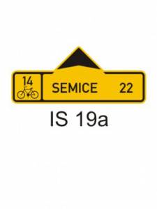 IS19a - směrová tabule pro cyklisty (s jedním cílem) - informativní směrová dopravní značka