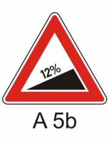 A5b - Pozor, nebezpečné stoupání - výstražná dopravní značka
