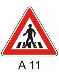 A11 - Přechod pro chodce - výstražná dopravní značka