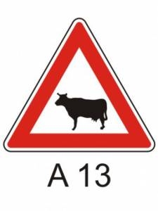 A13 - Zvířata - výstražná dopravní značka