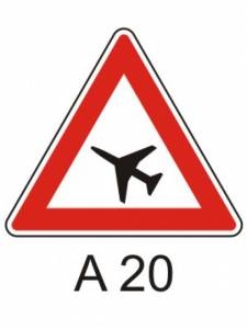 A20 - Letadla - výstražná dopravní značka