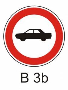 B3b - Zákaz vjezdu osobních automobilů - zákazová dopravní značka