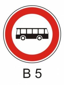 B5 - Zákaz vjezdu autobusů - zákazová dopravní značka