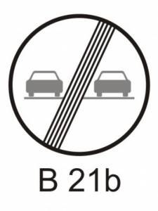B21b - Konec zákazu předjíždění - zákazová dopravní značka