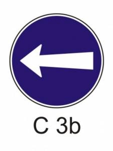 C3b - Přikázaný směr jízdy zde vlevo - příkazová dopravní značka