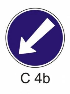 C4b - Přikázaný směr objíždění vlevo - příkazová dopravní značka