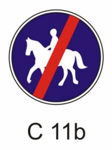 C11b - Konec stezky pro jezdce na zvířeti - příkazová dopravní značka