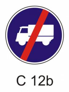 C12b - Konec přikázaného jízdního pruhu - příkazová dopravní značka