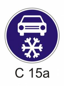 C15a - zimní výbava - příkazová dopravní značka