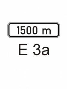 E3a - vzdálenost - dodatková tabulka pro dopravní značky