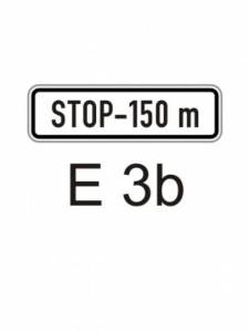 E3b - vzdálenost - dodatková tabulka pro dopravní značky