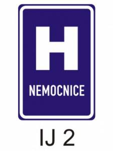 IJ2 - nemocnice - informativní dopravní značka