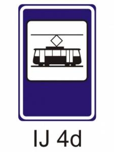 IJ4d - zastávka tramvaje - informativní dopravní značka