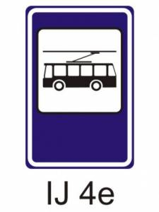 IJ4e - zastávka trolejbusu - informativní dopravní značka