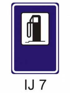 IJ7 - čerpací stanice - informativní dopravní značka