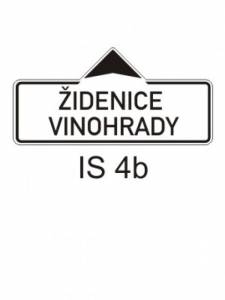 IS4b - směrová tabule (se dvěma místními cíli) - informativní směrová dopravní značka