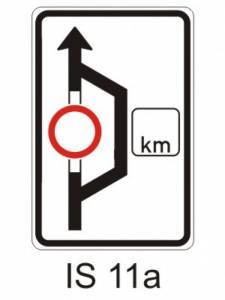 IS11a - návěst před objížďkou - informativní směrová dopravní značka