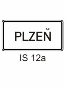 IZ4a - obec - informativní směrová dopravní značka