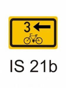IS21b - směrová tabulka pro cyklisty - informativní směrová dopravní značka