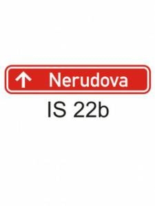 IS22b - označení názvu ulice - informativní směrová dopravní značka
