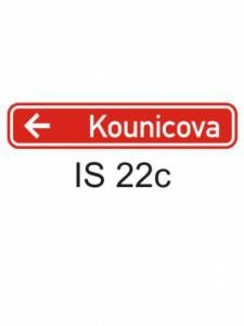 IS22c - označení názvu ulice - informativní směrová dopravní značka