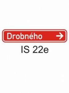 IS22e - označení názvu ulice - informativní směrová dopravní značka