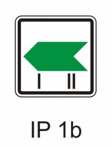 IP1b - změna směru okruhu - informativní provozní dopravní značka