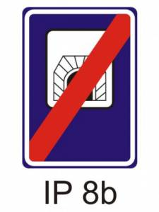 IZ3b - tunel - konec - informativní provozní dopravní značka