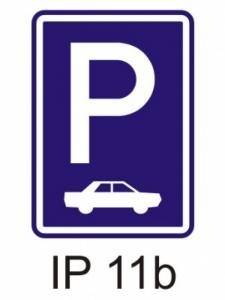 IP11b - parkoviště (kolmé nebo šikmé stání) - informativní provozní dopravní značka