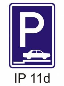IP11d - parkoviště (stání na chodníku šikmé nebo kolmé) - informativní provozní dopravní značka