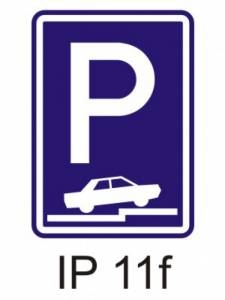 IP11f - parkoviště (částečné stání na chodníku kolmé nebo šikmé) - informativní provozní dopravní značka