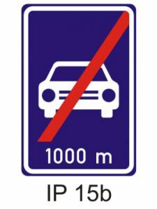 IZ2b - silnice pro motorová vozidla - konec - informativní provozní dopravní značka