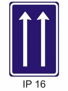 IP16 - uspořádání jízdních pruhů - informativní provozní dopravní značka