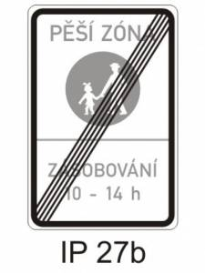 IZ6b - pěší zóna - konec - informativní provozní dopravní značka